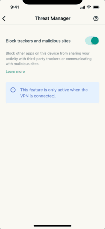 Threat Manager toggle.