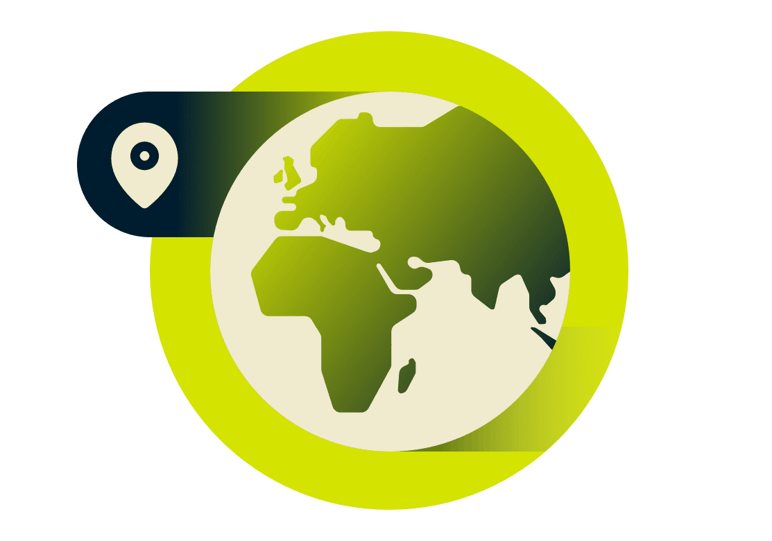 Karte mit Europa und Afrika – VPN-Standorte.