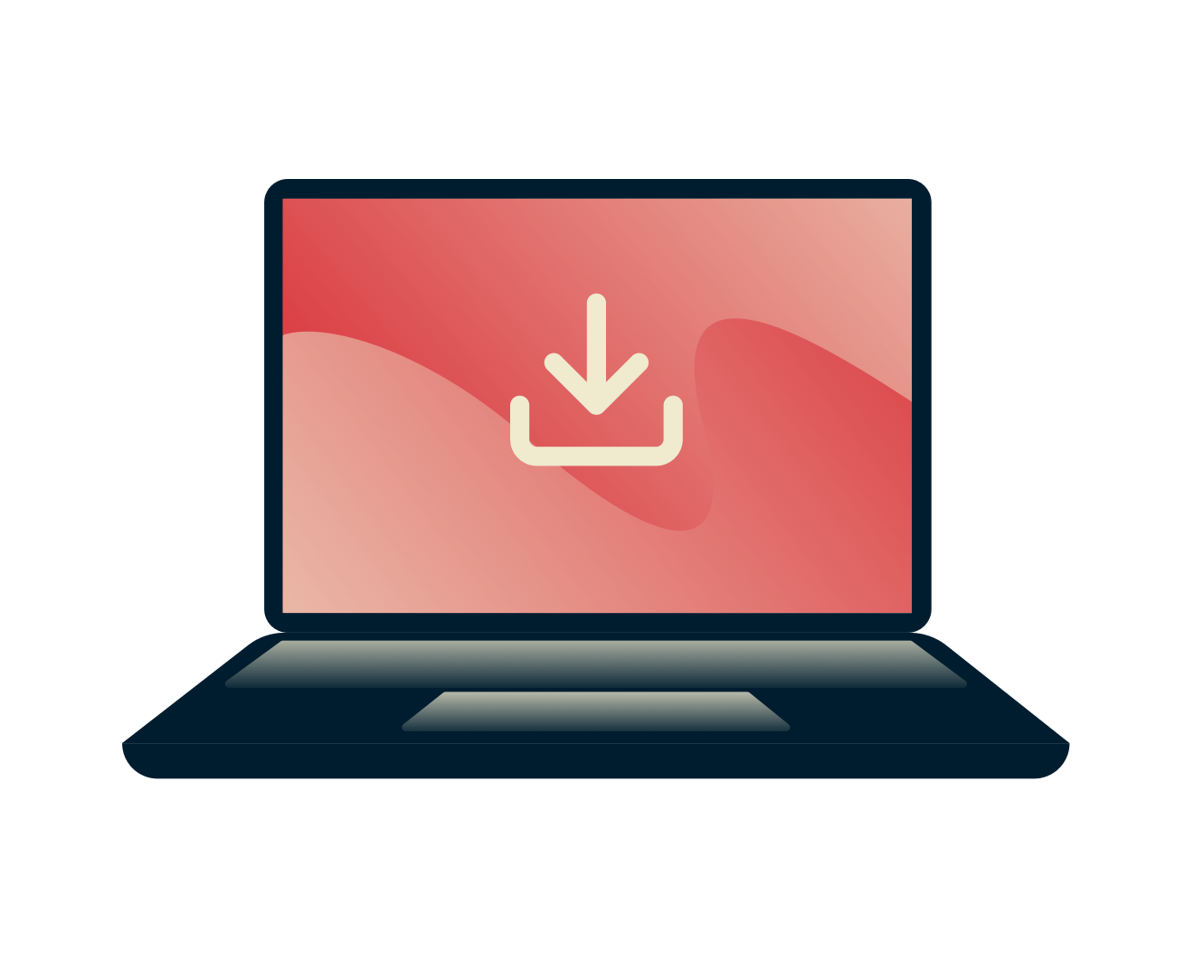 Download anonymously. Laptop with download icon.