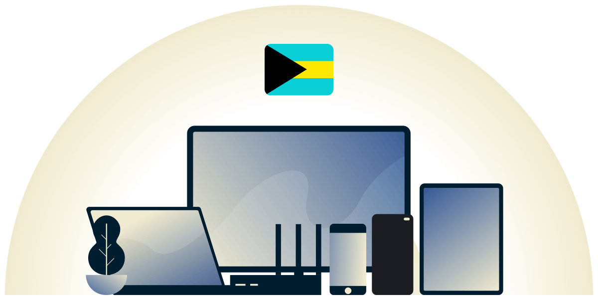 VPN per le Bahamas che protegge una varietà di dispositivi.