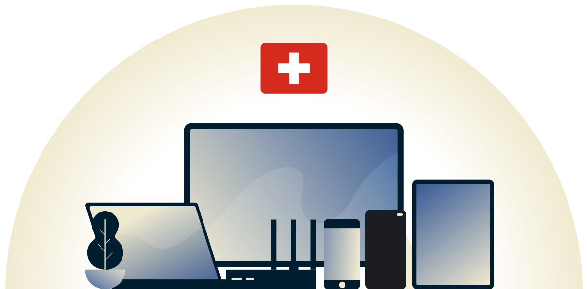 VPN suisse protégeant une variété d'appareils.
