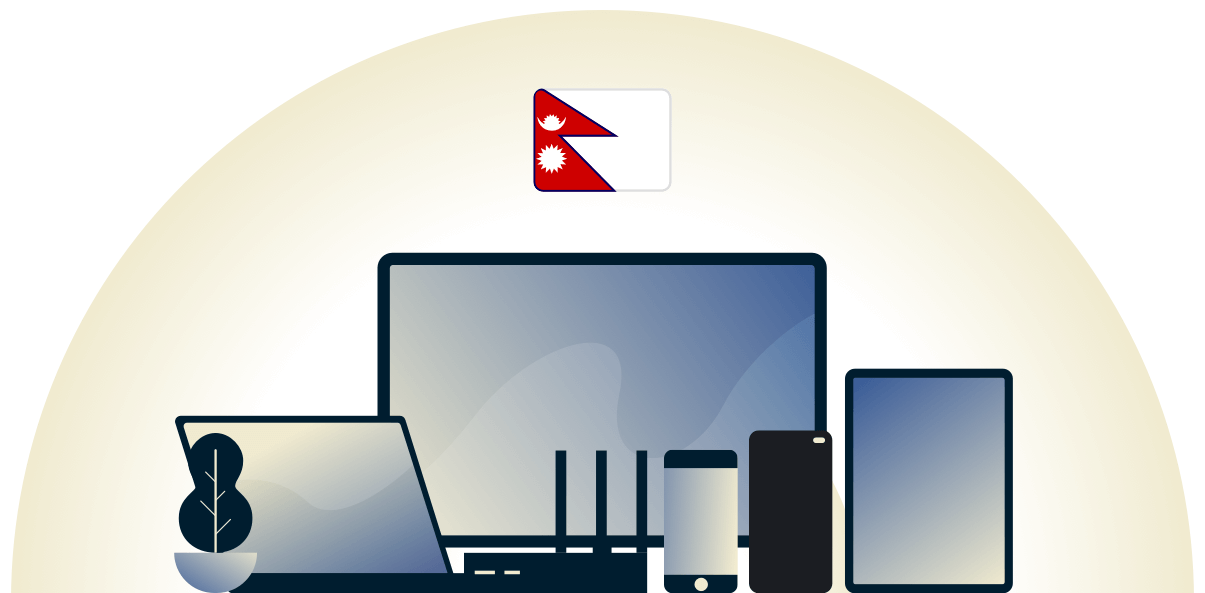 VPN de Nepal protegiendo una gran variedad de dispositivos.