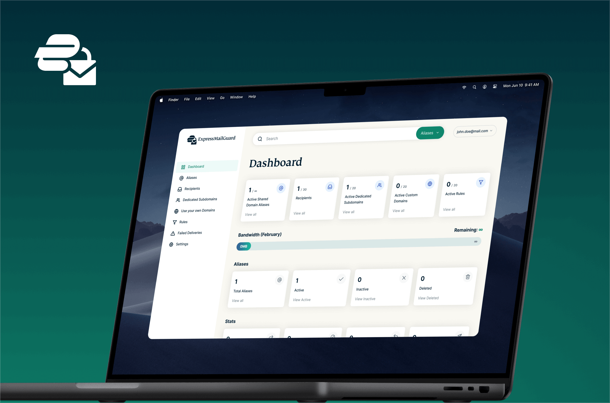 ExpressMailGuard dashboard image